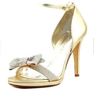 Caparros Womens Zolina Open Toe D'Orsay Pumps Gold Metallic Size 7.5 M Prom NEW